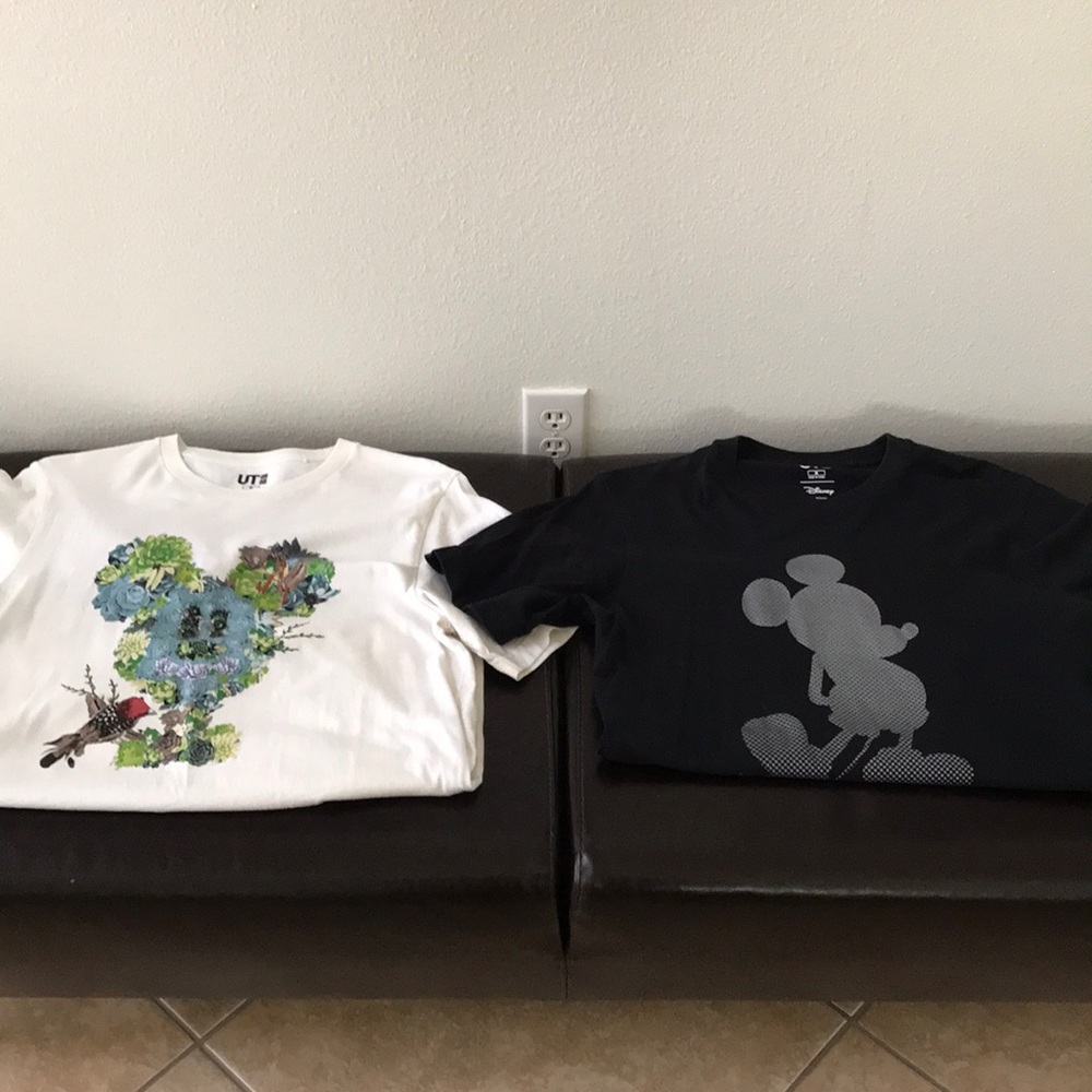 TWO Uniqlo Disney Parks Mickey TShirts. Both SizeM